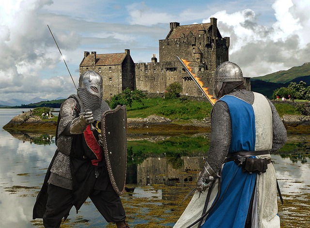 souboj středověkých rytířů
